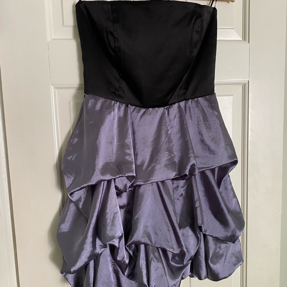 Y2K strapless black and purple dress